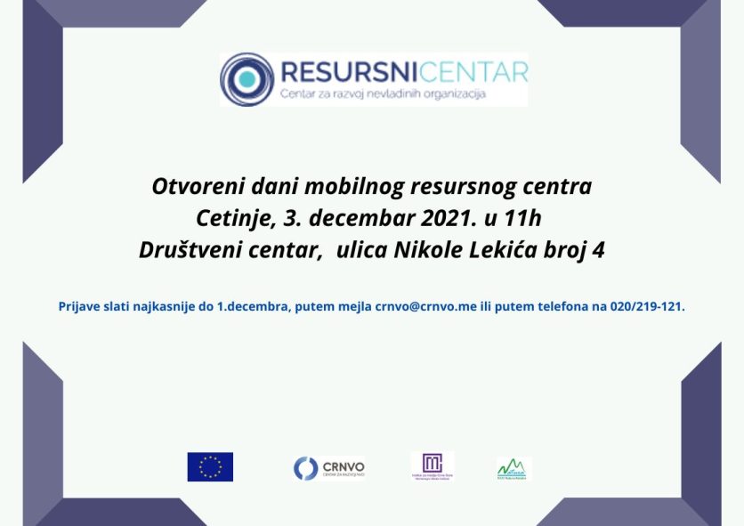 Otvoreni dani mobilnog resursnog centra na Cetinju