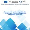 Summary Of The Report On The Participation Of Civil Society In Decision Making Processes At The National Level In 2020