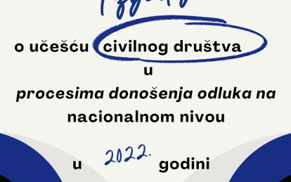 O UČeŠĆu Civilnog DruŠtva U Procesima DonoŠenja Odluka Na Nacionalnom Nivou U 2022. Godini (document (a4))
